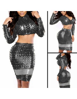Sexy two pieces hollow out dress M3914
