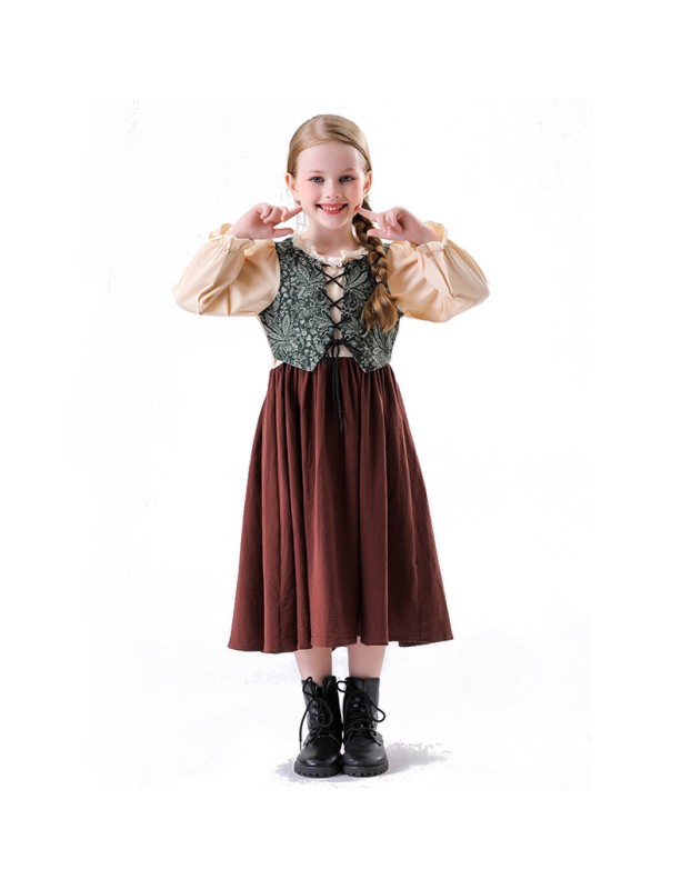 Halloween Gardener Children's Costume Black Floral Oktoberfest Women's Manor Maid Set YM0938 YM0939
