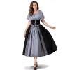 Vintage Dress Color Contrast Patchwork One-line Shoulder Gown Skirt Pompadour Dress YM0819