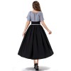 Vintage Dress Color Contrast Patchwork One-line Shoulder Gown Skirt Pompadour Dress YM0819