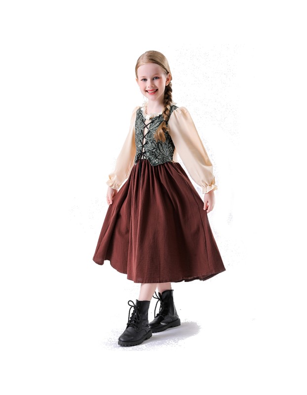Halloween Gardener Children's Costume Black Floral Oktoberfest Women's Manor Maid Set YM0938 YM0939