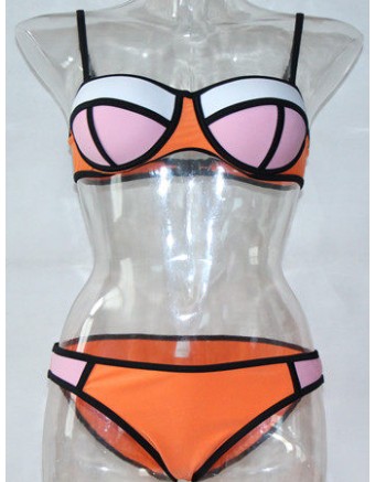Beautiful Color Block 2pcs Bikini M5324