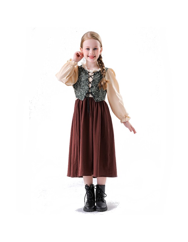 Halloween Gardener Children's Costume Black Floral Oktoberfest Women's Manor Maid Set YM0938 YM0939