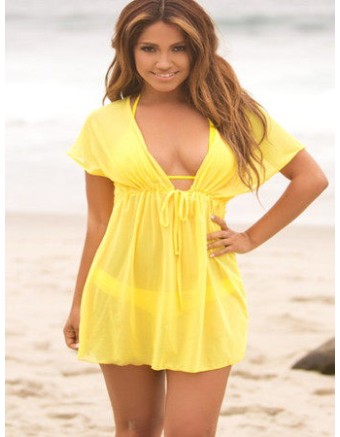 Short Sleeve V Neck Beachwear M5321
