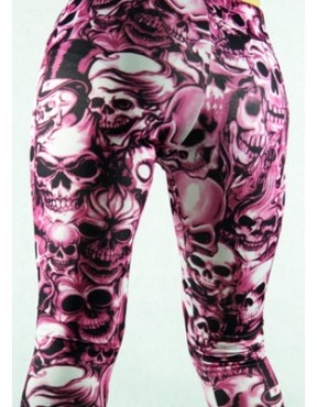 Fashion High Elasticity Women Skull Printed Leggings FG0108
