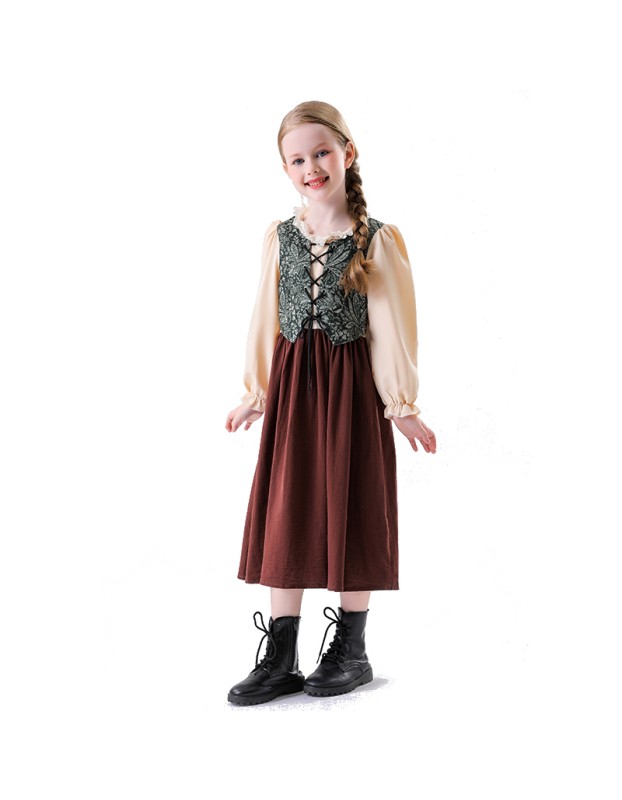 Halloween Gardener Children's Costume Black Floral Oktoberfest Women's Manor Maid Set YM0938 YM0939
