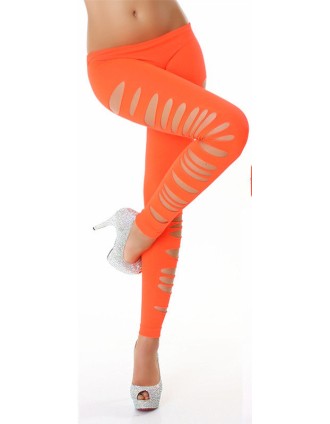 Ripped Opaque Spandex Stirrup Leggings M9117