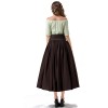 Vintage Dress Color Contrast Patchwork One-line Shoulder Gown Skirt Pompadour Dress YM0819