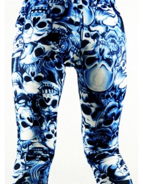 Fashion High Elasticity Women Skull Printed Leggings FG0108