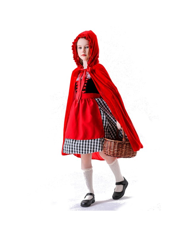 Adult Maid Dress Little Red Riding Hood Dress Cape Outfit Party Maid Cosplay Costume YM0941 YM0940