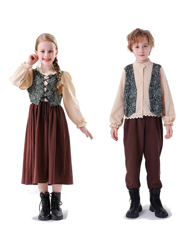 Halloween Gardener Children's Costume Black Floral Oktoberfest Women's Manor Maid Set YM0938 YM0939