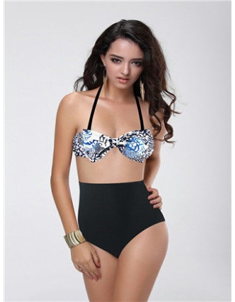 Black Blue Bikini Swimwear M5310b