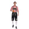 German Traditional Oktoberfest Plaid Shirt Men Beer Suspender Suit Costume YM3645