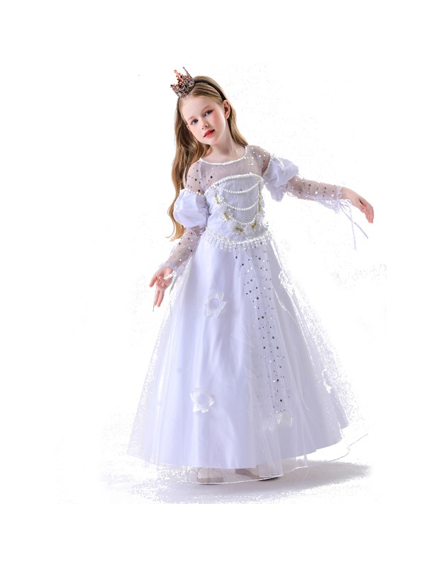 Halloween Role Play White Princess Queen Costume Snow Queen Animation Stage Cosplay YM8757