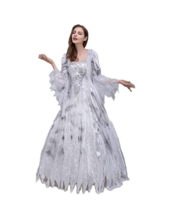 Women Halloween Zombie Scary Ghost Bride Show Dress Cosplay Fancy Dress Costume YM8761
