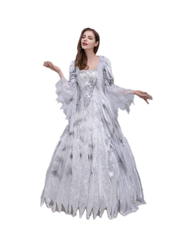Women Halloween Zombie Scary Ghost Bride Show Dress Cosplay Fancy Dress Costume YM8761