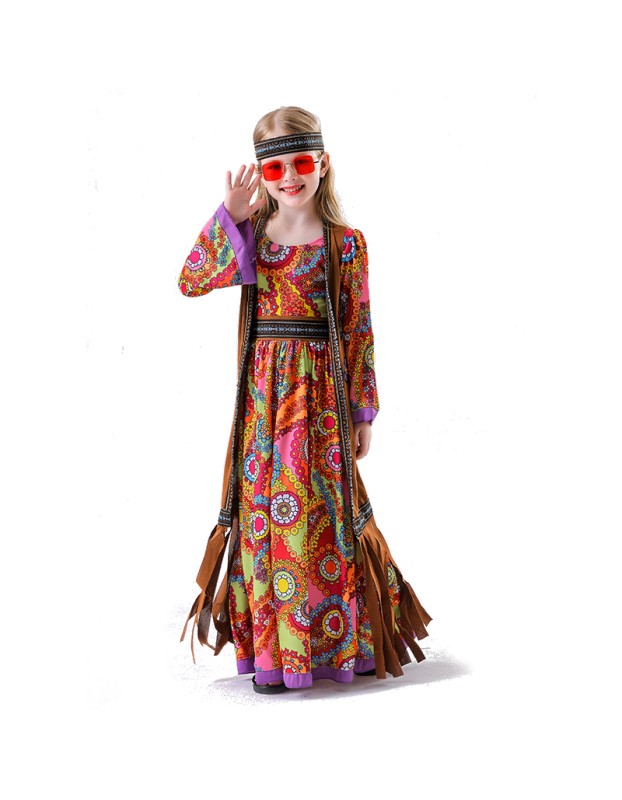 Vintage Carnival Ball Hall Costume Disco Cosplay Children's Girl Hip Hop Costume  YM5839