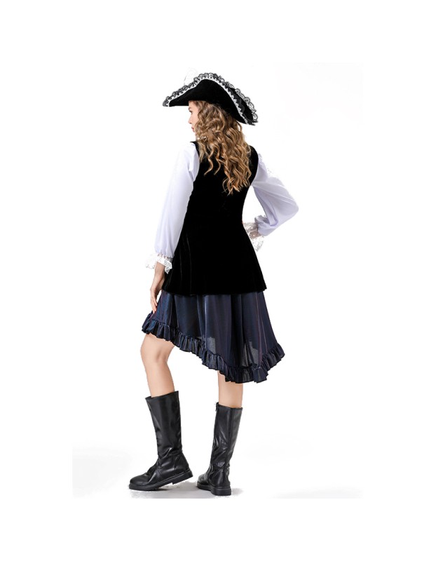 Adult Halloween Pirate Costume Female Captain Dress Cosplay Rave Party Stage Costume YM8766