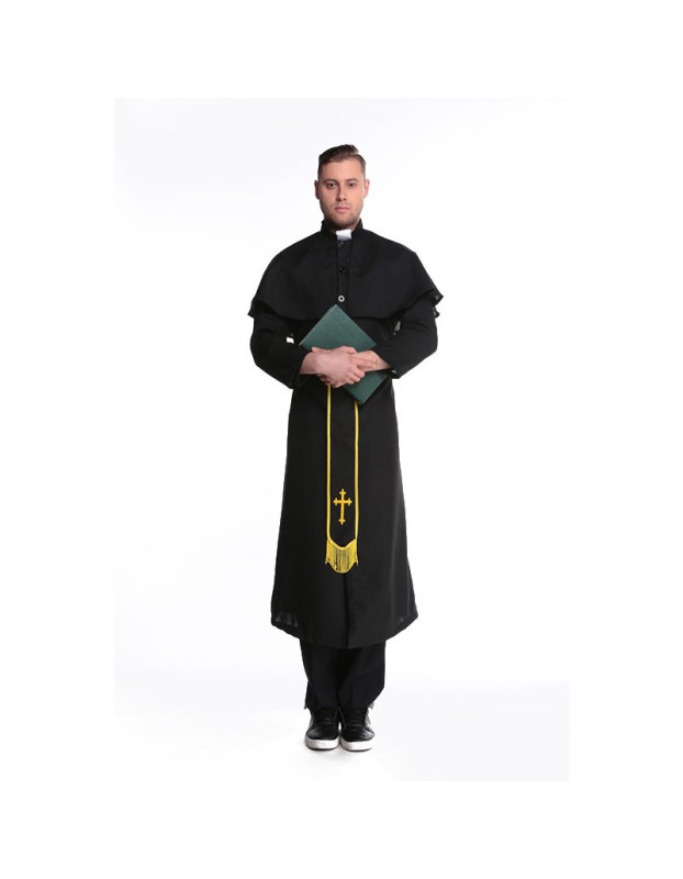 Couple Halloween Cosplay Nun Habit Priest Christian Missionary Catholic Costume SM89171