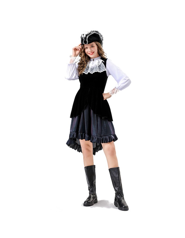 Adult Halloween Pirate Costume Female Captain Dress Cosplay Rave Party Stage Costume YM8766