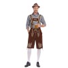 German Traditional Oktoberfest Plaid Shirt Men Beer Suspender Suit Costume YM3645