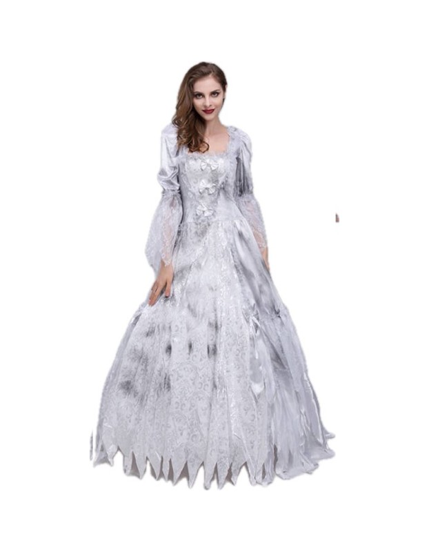 Women Halloween Zombie Scary Ghost Bride Show Dress Cosplay Fancy Dress Costume YM8761