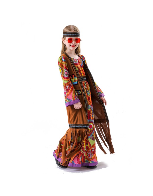 Vintage Carnival Ball Hall Costume Disco Cosplay Children's Girl Hip Hop Costume  YM5839