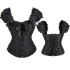 Black white elegant jacquard puff sleeve corset M1934