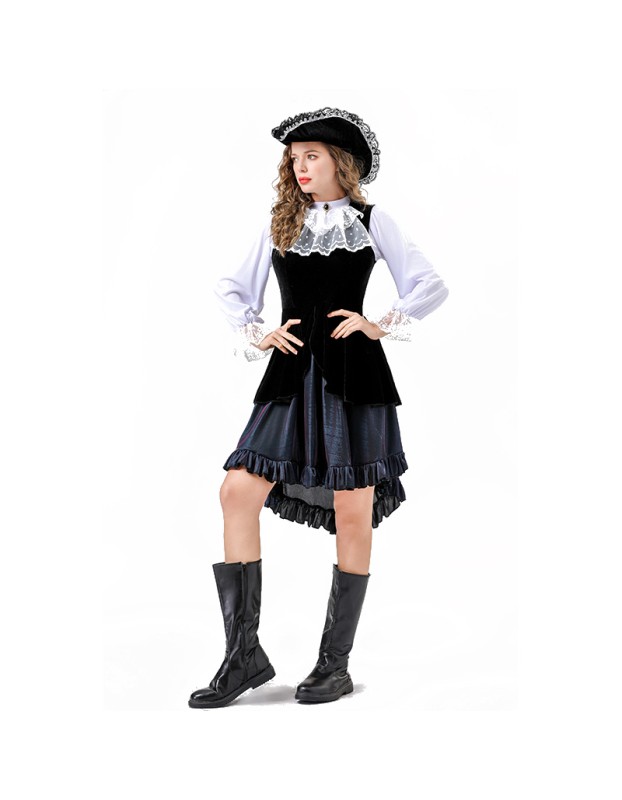 Adult Halloween Pirate Costume Female Captain Dress Cosplay Rave Party Stage Costume YM8766