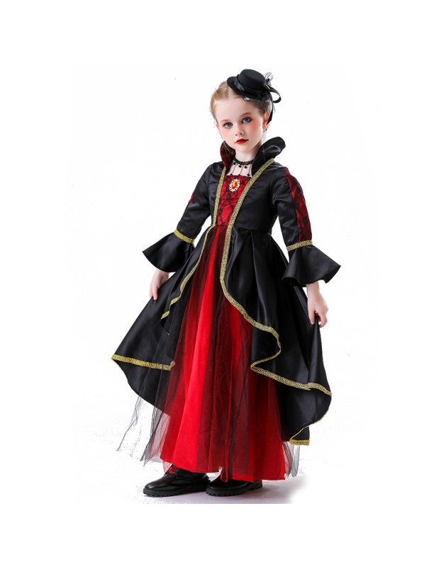 Halloween Children's Costumes Girls Cosplay Princess Dress Witch Dress Son Costume Vampire YM8752