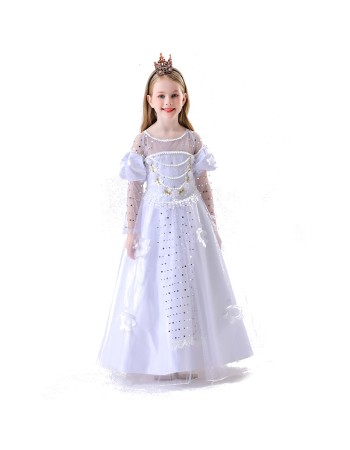 Halloween Role Play White Princess Queen Costume Snow Queen Animation Stage Cosplay YM8757