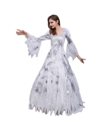 Women Halloween Zombie Scary Ghost Bride Show Dress Cosplay Fancy Dress Costume YM8761
