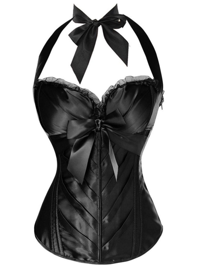 Elegant Black Sweetheart Halter Corset M1298