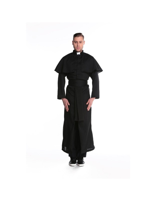 Couple Halloween Cosplay Nun Habit Priest Christian Missionary Catholic Costume SM89171