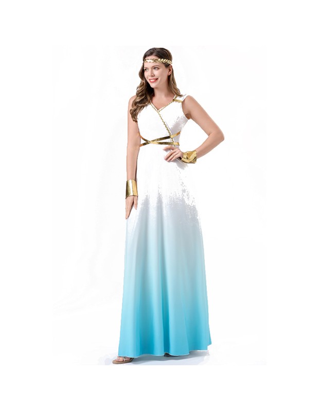 Cleopatra Greek Goddess Cosplay Costume Women Queen Dress Costume YM8762
