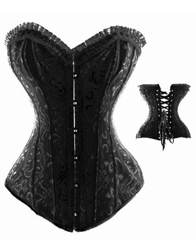White Steel Bone Corset With Thongs  M1789