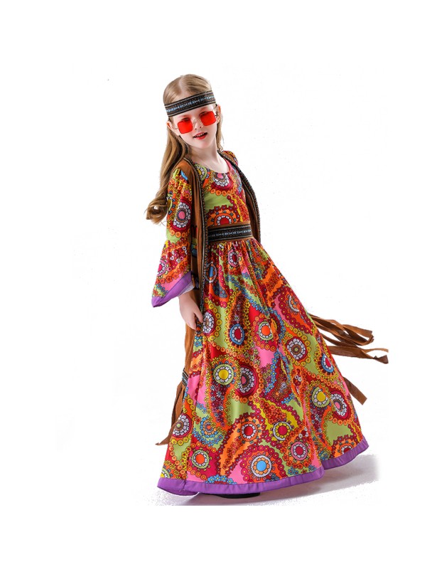 Vintage Carnival Ball Hall Costume Disco Cosplay Children's Girl Hip Hop Costume  YM5839