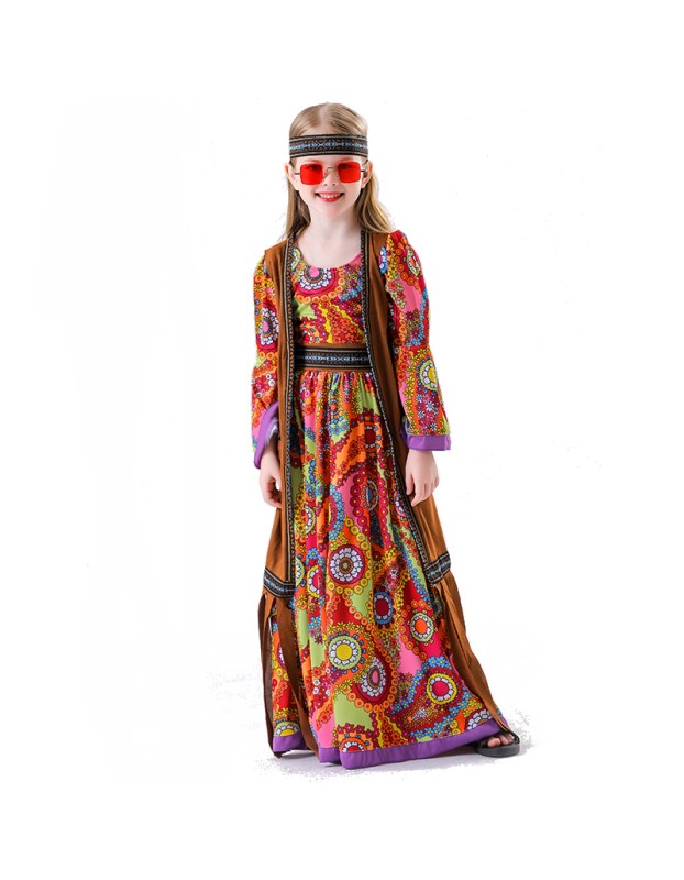 Vintage Carnival Ball Hall Costume Disco Cosplay Children's Girl Hip Hop Costume  YM5839