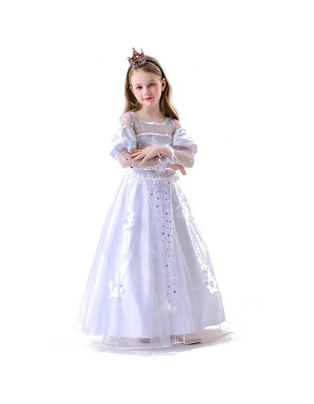 Halloween Role Play White Princess Queen Costume Snow Queen Animation Stage Cosplay YM8757