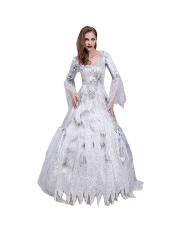 Women Halloween Zombie Scary Ghost Bride Show Dress Cosplay Fancy Dress Costume YM8761