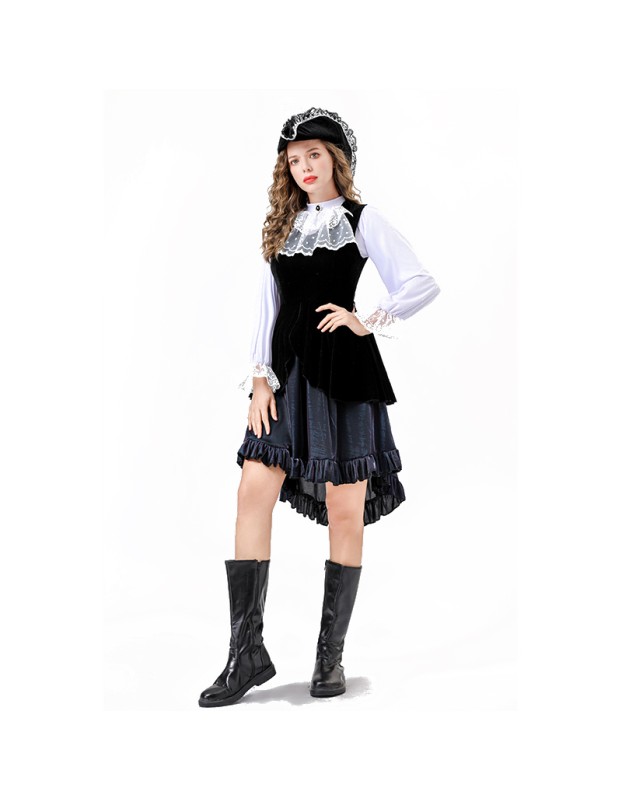 Adult Halloween Pirate Costume Female Captain Dress Cosplay Rave Party Stage Costume YM8766