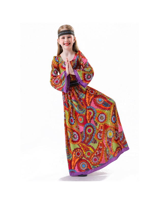 Vintage Carnival Ball Hall Costume Disco Cosplay Children's Girl Hip Hop Costume  YM5839