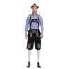 German Traditional Oktoberfest Plaid Shirt Men Beer Suspender Suit Costume YM3645