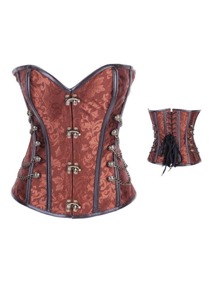 Steampunk Boned Corset with Chain Stud Detail M1241
