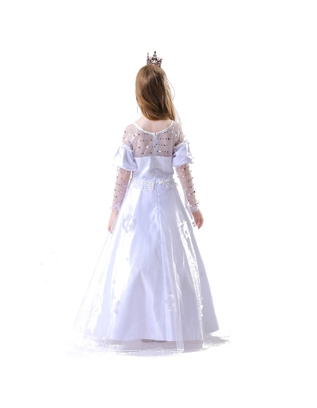 Halloween Role Play White Princess Queen Costume Snow Queen Animation Stage Cosplay YM8757