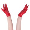European and American Short High Elastic Bright Leather PU Gloves 68323