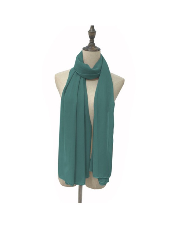 Muslim Style Scarfs Hijabs Monochrome Headscarf Silk Scarf For Women 006