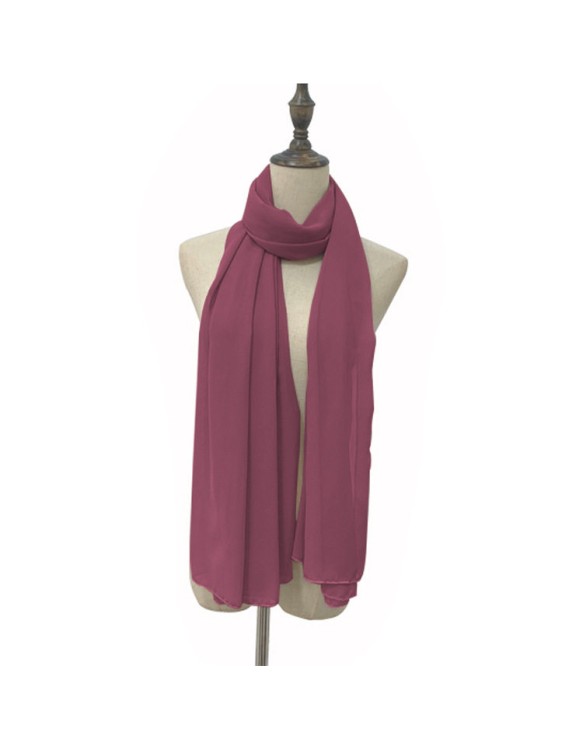 Muslim Style Scarfs Hijabs Monochrome Headscarf Silk Scarf For Women 006