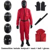 Adult Squid Game Villain Red Jumpsuit Halloween Cosplay Costume Round Six Square Masks Outfits
