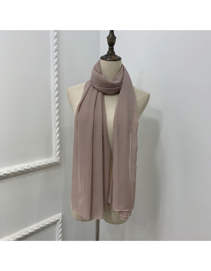 Muslim Style Scarfs Hijabs Monochrome Headscarf Silk Scarf For Women 006